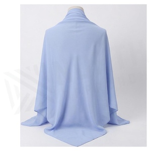 Écharpe en mousseline de soie bleu clair pour femme, longue, couleur unie, style simple, toutes saisons, accessoire de tous les jours - Product Image 2