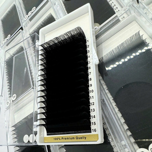 ขนตาปลอมแบบพรีเมด ยี่ห้อ Narrow Korean PBT Matte Black ความหนา 0.03-0.10 มม.  แบบงอน C/CC/D/DD/M  3D-20D  แบบ Volume  ฐานหลวม  ขายส่ง - Product Image 6