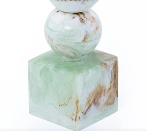 Quemador de incienso de resina de mármol verde de roble de lujo, Mabkhara, incienso árabe de Oud, decoración para el hogar, fragancia, arte religioso hecho a mano, estilo imperial - Product Image 1
