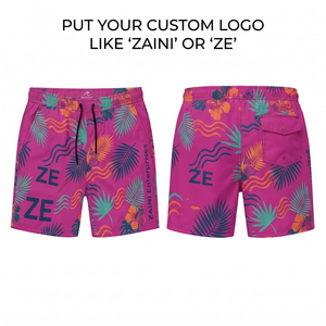Short de bain mi-long pour homme en microfibre polyester premium 140g, respirant, avec logo personnalisé par sublimation et transfert thermique, élastique, ODM - Product Image 1