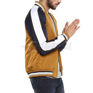 Chaqueta de invierno tipo bomber de primera calidad para hombre, tela resistente con puños acanalados y ajuste regular cómodo. - Product Image 4