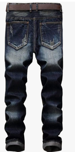 Jeans déchirés pour hommes, coupe skinny, style décontracté streetwear - Product Image 6