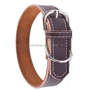 Collar de cuero grueso marrón para perros, accesorios de lujo para mascotas de todos los tamaños con accesorios de acero inoxidable sin óxido, precio al por mayor - Product Image 6