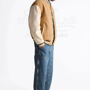 Chaqueta Letterman Casual de Invierno de Primera Calidad con Logotipo Frontal, 100% Algodón, Diseño Transpirable, Estilo Urbano - Product Image 4