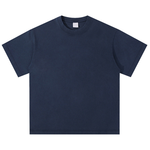 T-shirt à manches longues pour homme en coton lourd 260G, respirant, couleur unie, coupe ample, col rond, prix d'usine - Product Image 5
