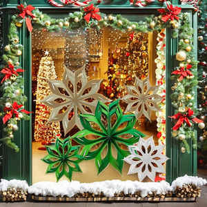 Vente en gros de décorations en papier nid d'abeille de Noël Fournitures de fête plates pour les arts et les occasions - Product Image 3