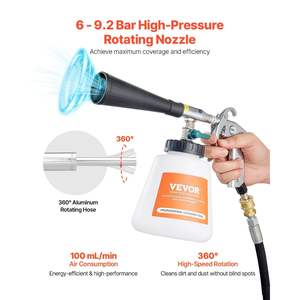 High-Pressure 6-9.2 Bar Car Cleaning <b>Vortex</b> Gun 2 Set Nozzles 1L Liquid Bottle 1/4 NPT for <b>Air</b> Compressor Quick Blast Dirt Dust - Product Image 3