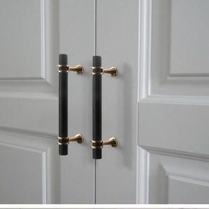 Maniglie per Cassetti e Armadi in Stile T-Bar Nero e Oro, Maniglie per Ante di Cucina - Maniglie e Pomelli per Mobili - Product Image 4