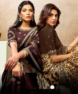 NEW DESIGNER SATIN WOMEN'S ALL SEASONS PARTY WEAR <b>SAREE</b> COLLECTION - Product Image 1