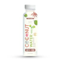 Vente en gros de 500ml d'eau de coco fraîche biologique emballée en bouteille avec fruit de la passion