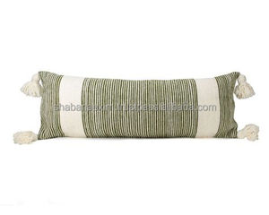 Silk Pillow <b>Cover</b> Rustic Textured Woven Pillow <b>Cover</b> with Geometric Patterns for Farmhouse Living Spaces from India - Product Image 4