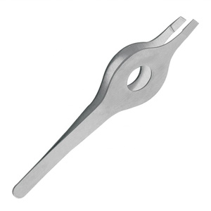 Pinzas Profesionales de Acero Inoxidable de Primera Calidad, Punta Inclinada, Antimagnéticas, Antiestáticas, 10 cm, Precisión para Depilar Pelo y Pestañas - Product Image 1