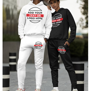 Survêtement homme uni en polyester/coton lourd, personnalisable avec logo privé, style décontracté - Product Image 5