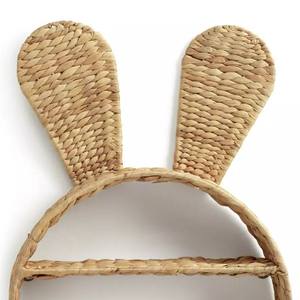 Cute bunny water hyacinth wall shelf kid handwoven rattan wicker shelves nursery <b>toy</b> organizer <b>storage</b> <b>baskets</b> home decor wholes - Product Image 4
