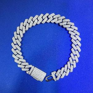 Moissanite Miami Cuban Link Bracelet 925 Sterling Silver Gold Plated Iced Lovers Hip Hop Luxury Jewelry for <b>Men</b> Women Party Gift - Product Image 1