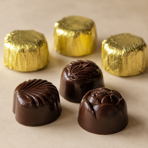 Bittersweet Compound Dark <b>Chocolate</b> Floral-shaped Candies Packed In Custom Packaging Box For <b>Chocolates</b> And Sweets - Product Image 2