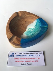 Sous-verre à cocktail moderne en bois, couleurs ambre, sable, ivoire, jade, marine, accessoires de bar réutilisables - Product Image 3