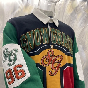 Camiseta de Hockey sobre Hielo Snowgrace, Manga Larga, Cierre de Botones, Diseño con Bloques de Color, Corte Regular para Hombre, Poliéster, Ropa para Todas las Temporadas - Product Image 2