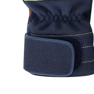 Gants de travail en cuir pour hommes, protection tactique extérieure, doigts entiers, bleu, marron, coutures durables, bandes réfléchissantes - Product Image 4
