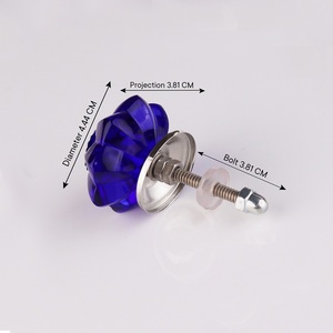 Tiradores de cajones de diseño en cristal azul melón de calidad premium al por mayor, pomos para cómodas, tiradores para gabinetes, herrajes elegantes con acabado de lujo. - Product Image 4