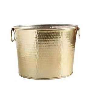Embossed Design Antique for <b>Champagne</b> <b>Ice</b> <b>Bucket</b> Elegant Metal Wine Cooler & Chiller with Handles for Weddings and Bar Parties - Product Image 3