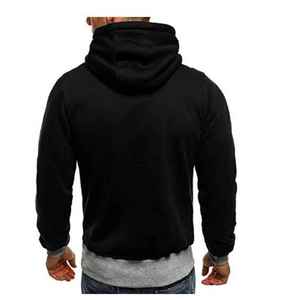 Nouvel arrivage : Sweat à capuche zippé épais pour homme, en polaire unie brodée, élégant avec design audacieux - Product Image 3