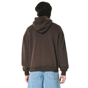 โรงงานผู้ผลิตเสื้อผ้าสตรีทแวร์ขายส่งโดยตรง ผ้าฝ้ายฟลีซ 100% เสื้อโอเวอร์ไซส์แบบยูนิเซ็กซ์ พิมพ์ลายกราฟิกตามสั่ง 500 GSM - Product Image 4