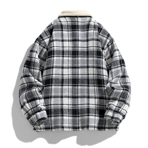 Premium <b>Mens</b> Heavy Duty Cotton Plaid <b>Flannel</b> Hoodie Shirt <b>Jacket</b> Insulated Fleece Lined Thermal Outerwear Wholesale Supplier - Product Image 5