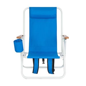 Sedia da Spiaggia Portatile ad Alta Resistenza con Poggiatesta Regolabile, Colore Blu - Product Image 2