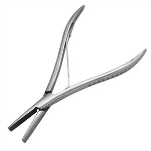 7 Inch Flat Teeth Silver Stainless Steel <b>Clamp</b> Hair Extension Plier with Smooth Grooves Keratin Hair Extensions Tools - Product Image 1