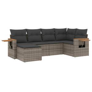 Grey Rattan Garden <b>Sofa</b> <b>Set</b> With Cushioned Seats Outdoor Furniture Contemporary Design Waterproof Cushions UV Resistant PE - Product Image 2