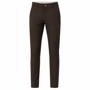 Pantalones de equitación marrones de cintura alta para mujer, ajustados, elásticos, lavados, con bolsillos con cremallera, de corte entallado, para equitación al aire libre y trabajo. - Product Image 1