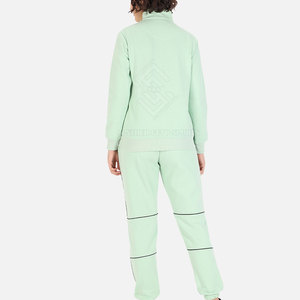 Nouvel ensemble de survêtement décontracté pour femme, tendance, de haute qualité, hiver, couleur unie, service OEM, 2 pièces, col montant, écologique, respirant - Product Image 4