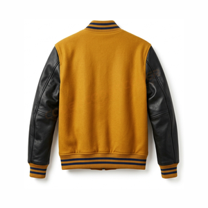 Dernier style du fabricant : Blouson universitaire pour homme en cuir et laine, personnalisé, avec écussons brodés en chenille, style baseball, bomber et Letterman - Product Image 2