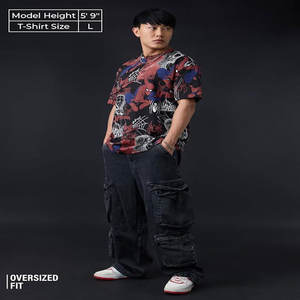 T-shirt pour homme en coton uni, à séchage rapide, respirant, tendance, ample, à épaules tombantes, manches courtes - Product Image 4