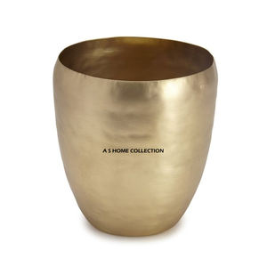 Modern Designer <b>Tooth</b> <b>Brush</b> <b>Holder</b> Large Tall Golden Color Stainless Steel Metal for Bathroom Accent - Product Image 1