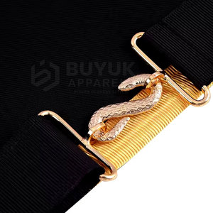 Delantales Masónicos Bordados, Regalia de Primera Calidad, Tela con Detalles en Hilo Dorado, Cinturón Ajustable, Pin de Seguridad, Lavable, Ceremonial - Product Image 3