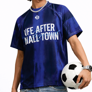 Maillot de football américain bleu pour homme en polyester, sublimation, léger, respirant, personnalisable, tenue d'équipe, maillot de sport pour homme, service OEM - Product Image 6