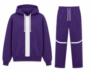 Ensemble de survêtement en molleton épais avec sweat à capuche et pantalon de jogging pour activités décontractées et en plein air, qualité supérieure, unisexe - Product Image 1