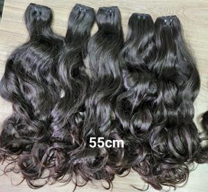 Extensiones de tejido crudo de cabello rizado marrón vietnamita humano Premium 100% extremos súper dobles dibujados al por mayor y directo de fábrica - Product Image 3