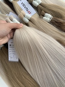 Extensiones de cabello humano virgen vietnamita a granel natural claro a oscuro blanqueado con cutículas alineadas de doble dibujado de 22 pulgadas más vendidas - Product Image 6