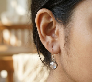 Pendientes colgantes de cristal blanco natural, plata de ley 925, chapados en oro rosa y oro amarillo, joyería boho hecha a mano para regalo de Navidad - Product Image 6