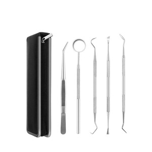 Juego de Instrumentos Quirúrgicos Dentales de 5 Piezas, Kit de Herramientas de Acero Inoxidable con Empuñadura Moleteada, Estuche Verde, Herramientas Manuales de Ortodoncia de Precisión - Product Image 4