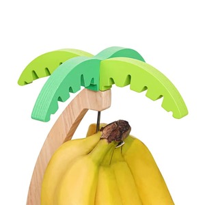 VETNOR Support à bananes en bois en forme de palmier, panier de rangement suspendu pour fruits, écologique, design mignon - Product Image 5