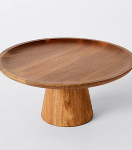 Support à gâteau en bois artisanal moderne, en bois d'acacia naturel, écologique, de haute qualité, résistant au lave-vaisselle, pour mariages - Product Image 5