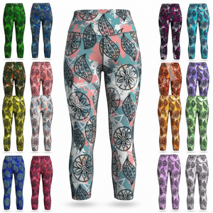 Leggings de sport respirants personnalisés imprimés toutes saisons, polyvalents pour le fitness, la gym, la course à pied, avec contrôle du ventre - Product Image 1