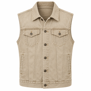 Chaleco de Mezclilla para Hombre, 100% Algodón, Relleno de Plumón, Estilo Casual para Invierno, Diseño Único Personalizable al por Mayor - Product Image 5