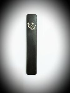 New Arrival Black Mezuzah <b>Case</b> Silver Shin Jewish Doorpost Cover Luxury Judaica Home Decor Gift - Product Image 1