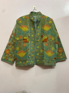 Amazing Look Suzani Velvet Embroidery Floral Jacket <b>Winter</b> Wear Jacket Coat Women's Coat Suzani Short Jacket for Womens - Product Image 2