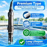 Sensor pH Air Premium IP68 0-14pH Akurasi Tinggi RS485 Elektroda pH Industri untuk Pengolahan Air Kota